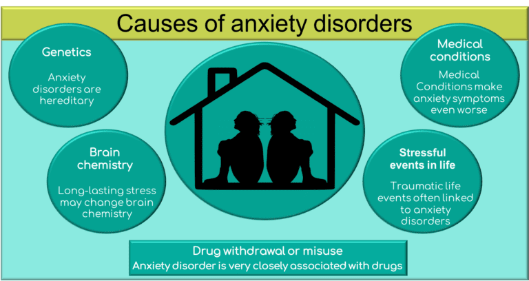 Causes of anxiety disorders are: