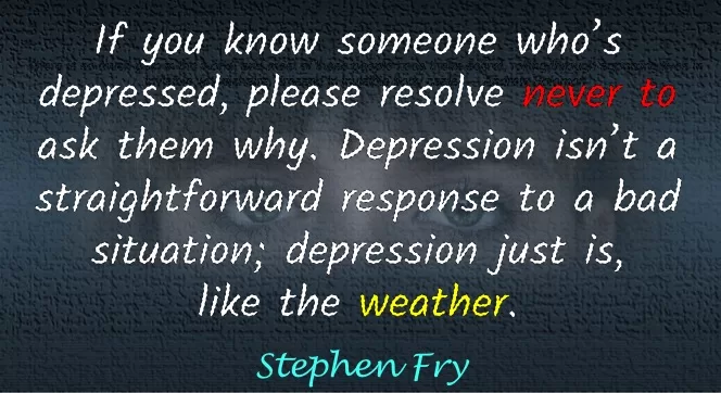 Stephen Fry Motivational quotes on mental health and depression